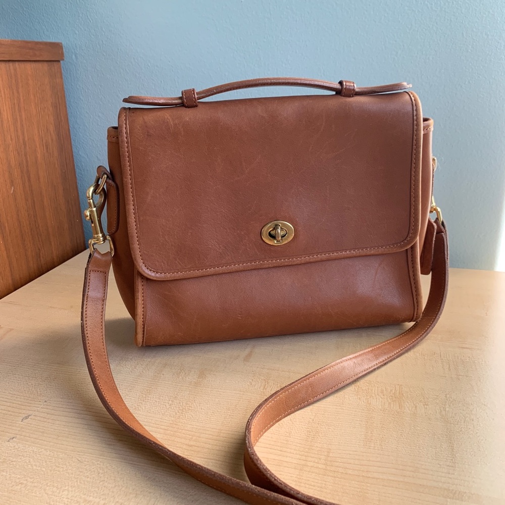 Vintage Coach Court bag, British Tan